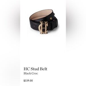 Holland Cooper Black Croc Stud Belt